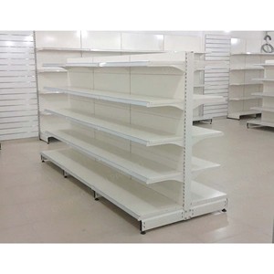 מדפי סופרמרקט חנות מכולת תצוגת מדפי דובאי מדפי מתכת כבד לבן דו צדדי עבור סופרמרקט - Product Image 3