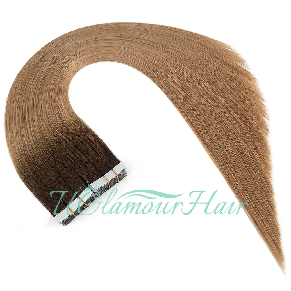 Brazilian Raw straight invisible ins virgin double drawn 100 human hair tape in hair extensions 100% human hair