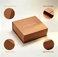 Boîte cadeau rigide mate en terre cuite personnalisée avec logo de marque estampé à chaud en or pour emballage de luxe pour anniversaires et fêtes