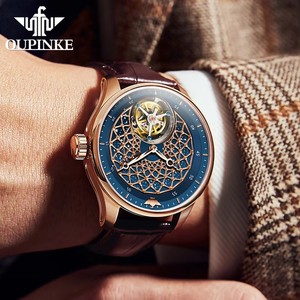 OUPINKE 8002 Watch Man Hollow Deep Waterproof Tourbillon Mechanical Watch For Men Synthetic Sapphire <b>Mirror</b> Fashion Hand <b>Clock</b> - Product Image 6