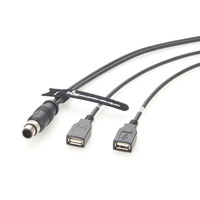 Kabel Splitter Y Industrial M12 ke USB 8 Pin A-Code Male ke 2x USB 2.0 Type-A Female untuk Koneksi USB Mesin ke Panel