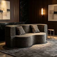 Canapé OEM en tissu floqué doux et compressé, sans assemblage requis, idéal pour salon, appartement et villa