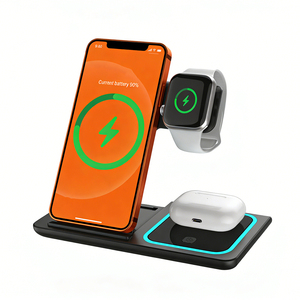 Stazione di Ricarica Wireless Veloce 2026, <span class=keywords><strong>Caricatore</strong></span> Magnetico Pieghevole Portatile 15W per iPhone, Base di Ricarica 3 in 1 - Product Image 1
