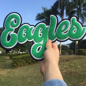 Parches de Chenilla Bordados Personalizados de Alta Calidad Aplique para <span class=keywords><strong>Ropa</strong></span> Logotipo de <span class=keywords><strong>Marca</strong></span> Termoadhesivo Logo del Equipo Philadelphia Eagles de la NFL - Product Image 1