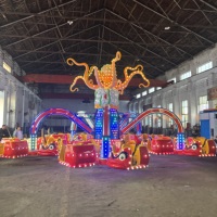 Manège Électrique Thème Pieuvre Métallique pour Parc d'Attractions, Fête Foraine, Carnaval, Extérieur, Grande Échelle, Centre Commercial