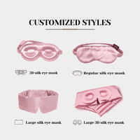 Masque de sommeil pour les yeux 3D en satin de soie de refroidissement de nuit avec sangle Velcro réglable broderie de logo personnalisé en gros