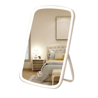 Espejo de Maquillaje Plegable con Luces LED, Espejo Cosmético Portátil de Escritorio, Espejo de Viaje, Proveedor de Fábrica OEM ODM, Venta al Por Mayor