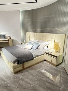 Juego de muebles de dormitorio cama king size de lujo cama king size moderna con marco y colchón pedido 1 Juego de camas <span class=keywords><strong>queen</strong></span> modernas - Product Image 2