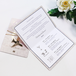 Carte d'<span class=keywords><strong>invitation</strong></span> personnalisée pour anniversaire, mariage ou destination de <span class=keywords><strong>voyage</strong></span> avec pochette bleue - Product Image 4