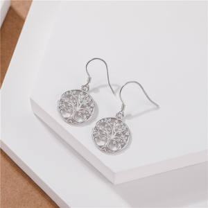 Boucles d'oreilles Arbre de Vie en argent sterling S925, version cuivre personnalisable, inspiration naturelle - Cadeau d'anniversaire pour femme - Product Image 5