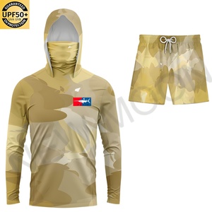 เสื้อตกปลาผู้ชาย แขนยาว ลายพราง เสื้อตกปลาแบบกำหนดเอง ประสิทธิภาพสูง ระบายอากาศได้ดี แห้งเร็ว เสื้อฮู้ดตกปลา - Product Image 2