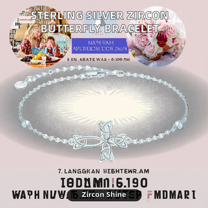 <b>Adjustable</b> 925 Sterling <b>Silver</b> <b>Bracelet</b> Sweet Shining Zircon Butterfly Chain Party Fashion Jewelry Gift for Women Girls - Product Image 2