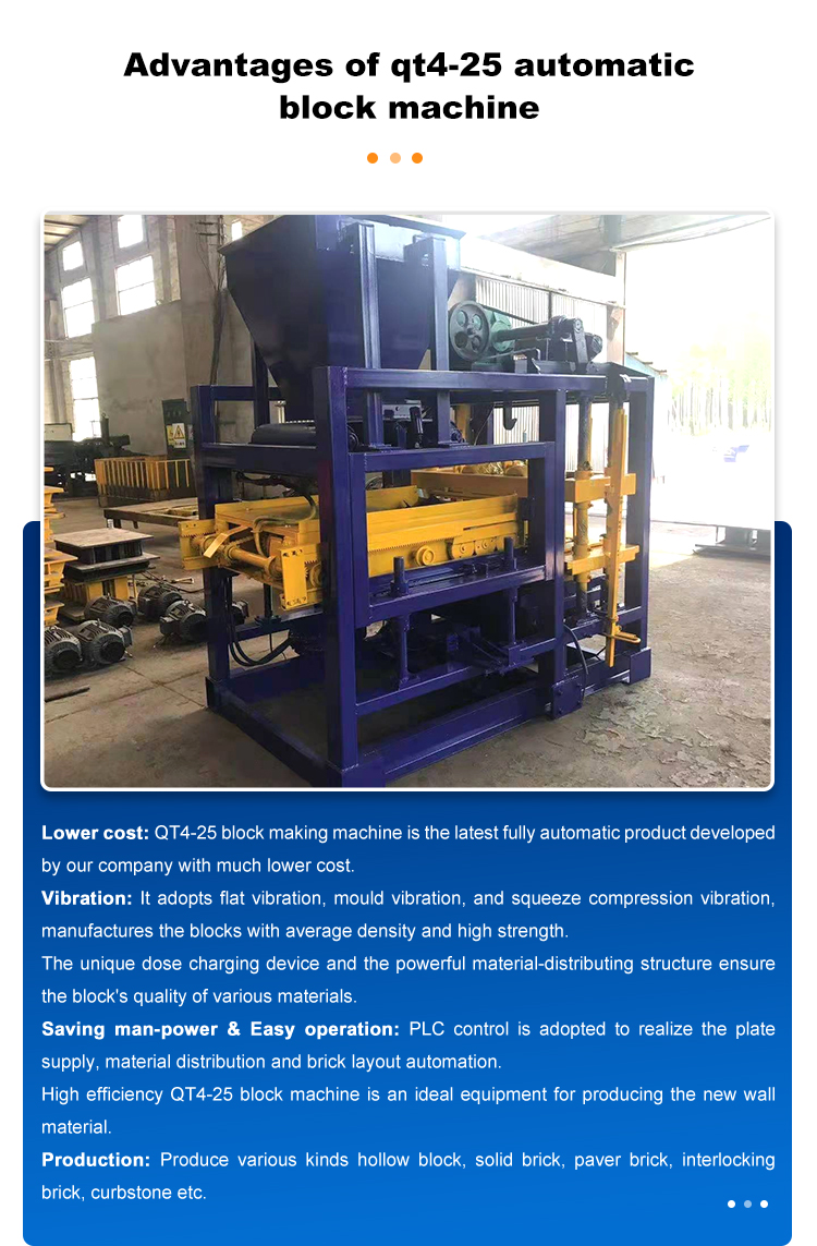 QT4-25 fully automatic co<em></em>ncrete hollow insulated brick block molding machine production line