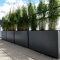 Pot & Planter Taman Hitam dari Logam, Pot Bunga Besar untuk Luar Ruangan, Ukuran dan Warna Dapat Disesuaikan dari Pabrik