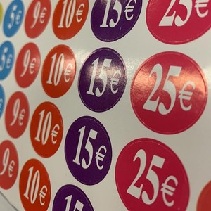 Étiquettes de prix rondes autocollantes en papier, impression numérique, durables, pour les entreprises, les achats, commande personnalisée disponible - Product Image 3