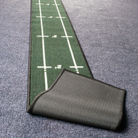 Tapis de putting pour le golf, putting green d'intérieur avec marques de distance |   Tapis de putting pour l'entraînement