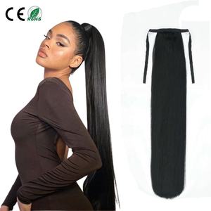 Cola de Caballo con Banda Elástica Amygirl, 100% Cabello Humano, Cola de Caballo Larga Remy de Lujo, Extensiones de Cola de Caballo con Cinta, Cola de Caballo de Cabello Humano - Product Image 1