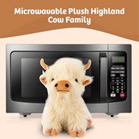Peluche de vache des Highlands brodée, mignonne, super douce, personnalisable, résistante au micro-ondes, cadeau anti-stress