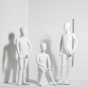 Maniquí Infantil de Cuerpo Completo de Fibra de Vidrio Blanco Brillante para Ropa, Entrega Rápida - Product Image 4