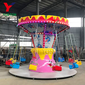 Cheap Price Funfair Attraction Manege 12 Seats Carnival Rides Kids Swing Carousel Mini Flying Chair For Children Playground - Product Image 1