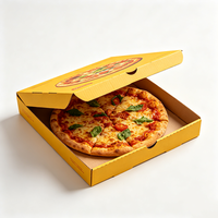 Boîte à pizza pliable en carton ondulé imprimée en couleur personnalisée, emballage alimentaire recyclable à emporter, boîte en papier avec impression du logo de la marque