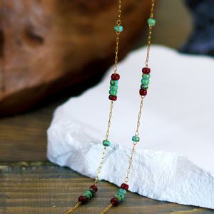 Collar de Cadena de Oro Sólido de 14k y 18k con Piedra Natural y Acero Inoxidable, Resistente a la Decoloración, Hipoalergénico, para Hombres y Mujeres, Estilo Casual de Oficina - Product Image 3