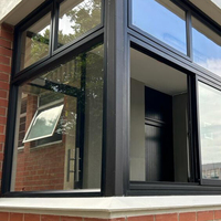 Ventanas Corredizas Horizontales Modernas de Aluminio de Alta Resistencia, 3 Rieles con Rejillas de Seguridad para Cocina y Balcón de Casa