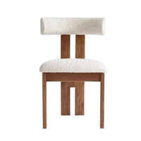 Chaise de salle à manger moderne, style simple, tissu en velours blanc, meubles, chaises, design nordique, pieds en bois massif, chaise de salle à manger de style café