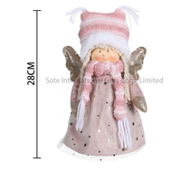 SOTE 28CM Poupées De Noël En Peluche Festival Ornements En Peluche De Noël Rose Earthbag Ange Poupées Navidad Ange Jouets