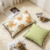 Französische Leinen-Kissenhülle mit Paspelierung - 100% Reiner Flachs-Kissenbezug - Steingewaschener Boho-Dekorbezug für Sofa und Bett