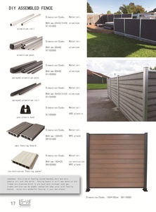 Valla de Madera Plástica Compuesta para Jardín, Económica, con <span class=keywords><strong>Postes</strong></span> de Aluminio Anodizado, Puerta, Enrejado <span class=keywords><strong>y</strong></span> Portones, Paneles de Valla de WPC para Exteriores - Product Image 4