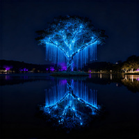 Decoración de Árboles para Exteriores con Luz de Fibra Óptica RGB que Cambia de Color, Resistente al Agua IP65, para Iluminación de Navidad, Festivales, Jardines y Plazas