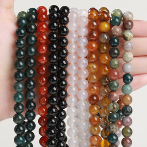 JD GEMS <span class=keywords><strong>Agate</strong></span> rouge naturelle Onyx <span class=keywords><strong>noir</strong></span> <span class=keywords><strong>Agate</strong></span> indienne perles rondes en vrac perles en pierre naturelle idéale pour la fabrication de bijoux à bricoler soi-même - Product Image 6