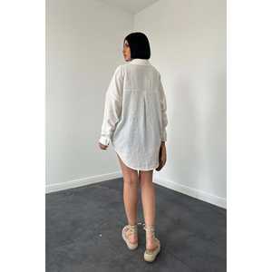 Blusa y Camisa Bordada con Lentejuelas Color Blanco Hueso para Mujer, Talla Única, al por Mayor - Product Image 1