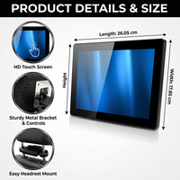 Reproductor Multimedia de Señalización Digital LCD con Tarjeta SIM 4G LTE de 10 Pulgadas, Bajo MOQ, Reproducción en Pantalla Dividida, Tablet Publicitaria para Asiento Trasero de Taxi