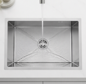 Fregadero <span class=keywords><strong>de</strong></span> <span class=keywords><strong>Cocina</strong></span> Rectangular Moderno Hecho a Mano, <span class=keywords><strong>de</strong></span> Una o Dos Orificios para Grifo, <span class=keywords><strong>de</strong></span> Acero Inoxidable Negro NANO Cepillado, Empotrable, con Lavabo Grabado en Relieve - Product Image 3
