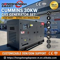 Générateur à faible bruit 30 kW Cummins Weichai 37 kVA au gaz naturel, GPL, biogaz, syngaz, unité de puissance de secours ouverte et silencieuse, groupe électrogène CE ISO