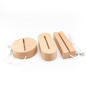 Jartown bán buôn bảng hình chữ nhật RGB khắc khoảng trống Acrylic Bảng điều chỉnh gỗ đèn LED cơ sở bằng gỗ LED ánh sáng cơ sở đèn bàn - Product Image 5