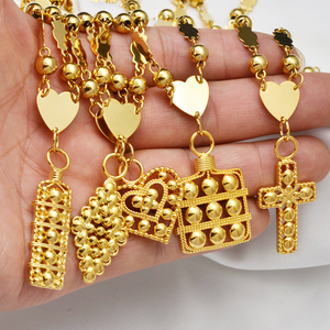 Colliers Anniyo Jewelry Marshall Hawaii <span class=keywords><strong>avec</strong></span> <span class=keywords><strong>pendentif</strong></span> cœur et croix, chaînes à billes de Guam, diamants pour femmes, Micronésie # 133806 - Product Image 2