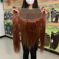 Vente en gros usine Livraison rapide Perruques brunes personnalisables en cheveux humains 100% naturels Remy brésiliens en vison vierge avec dentelle