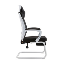 Fauteuil de bureau ergonomique moderne à dossier haut en maille, inclinable, avec repose-pieds réglable, support lombaire et accoudoirs fixes, cantilever