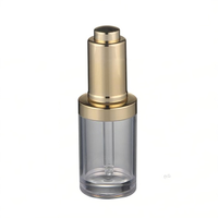 Flacon compte-gouttes cosmétique en acrylique de 20 ml et 30 ml avec bouchon doré et impression sérigraphique pour emballage cosmétique