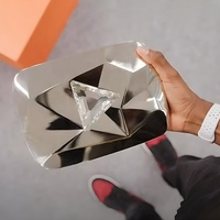 Nouveau luxe YouTube Awards métal Plaque personnalisée Youtube Play bouton Plaque trophée pour la décoration d'événement