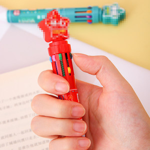 Stylo bille à dix couleurs, type pression, multifonction, en plastique, pour étudiants, stylo promotionnel - Product Image 2