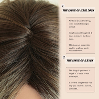Pelucas de Cabello Sintético Rizado Medio Marrón Ceniza de 20 Pulgadas con Reflejos, Fibra Resistente al Calor, Aspecto Natural Mate