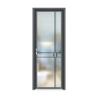 Porte coulissante sur mesure pour cuisine et salle de bain, cadre en alliage d'aluminium étanche, verre dépoli, design minimaliste, finition élégante