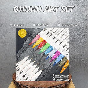 <span class=keywords><strong>OHUHU</strong></span>-Rotulador de plástico suave de doble punta, pluma de acuarela, suministros de arte, Juego de dibujo para pintar - Product Image 2