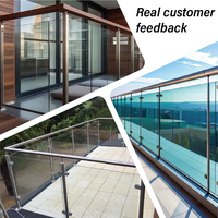 Système de balustrade sans cadre en aluminium moderne, acier inoxydable et verre trempé pour jardin extérieur, balcon, escalier, garantie de 2 ans