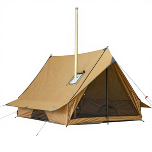 Tente de <span class=keywords><strong>camping</strong></span> carrée quatre saisons Hot Cabin <span class=keywords><strong>Chalet</strong></span> 70 Pro, tente murale portable avec cheminée, deux poteaux, pour 2-3 personnes, randonnée - Product Image 1