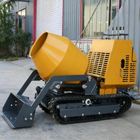 Bétonnière sur chenilles haute adaptabilité, mini-bétonnière, mini-dumper à essence, mini-malaxeur à béton